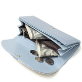 Women's Long PU Buckle Zipper Handbag