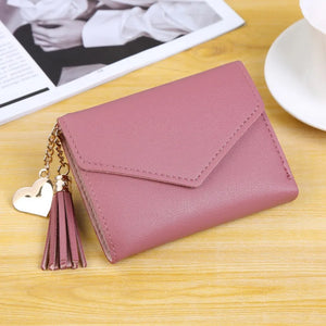 Short Tassel Mini Wallet Purses Clip Moneybag Carteras Para Mujer