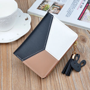 Women's Short Wallet Contrast Mini Thin Wallet