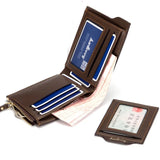 Men Leather Wallet Short Male Clutch Money Bag