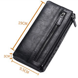 Men's Long Zipper Soft Wallet PU Waterproof Multifunctional