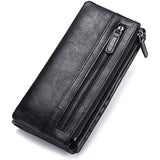 Men's Long Zipper Soft Wallet PU Waterproof Multifunctional