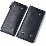 Men's Long Zipper Soft Wallet PU Waterproof Multifunctional