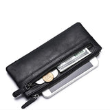 Men's Long Zipper Soft Wallet PU Waterproof Multifunctional