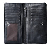 Men's Long Zipper Soft Wallet PU Waterproof Multifunctional
