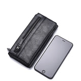 Men's Long Zipper Soft Wallet PU Waterproof Multifunctional