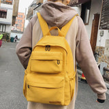 Waterproof Nylon Backpack for Women Pocket Travel Backpacks Female School Bag