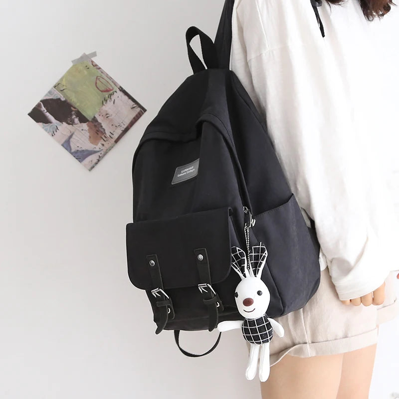 Waterproof Nylon Women Backpack Casual Ladies Schoolbag