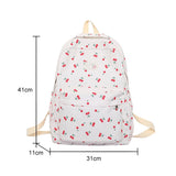 Cherry Print Waterproof Nylon Backpack for Women