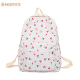 Cherry Print Waterproof Nylon Backpack for Women