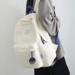 Waterproof Nylon Women Backpack Schoolbag Teenage Girls Solid Bookbag Mochila