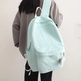 Waterproof Nylon Women Backpack Schoolbag Teenage Girls Solid Bookbag Mochila