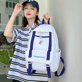 Waterproof Nylon Women Backpack Travel Bag for Teen Girls Solid Bookbag