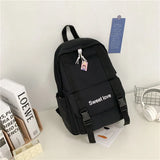 Waterproof Nylon Women Backpack Travel Bag for Teen Girls Solid Bookbag