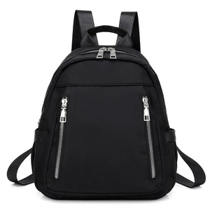 Waterproof Nylon Women Backpack Zipper School Bags For Teens