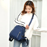 Waterproof Nylon Women Backpack Zipper School Bags For Teens