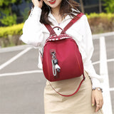Waterproof Nylon Women Backpack Zipper School Bags Girls