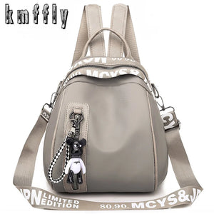 Waterproof Nylon Women Backpack Zipper School Bags Girls