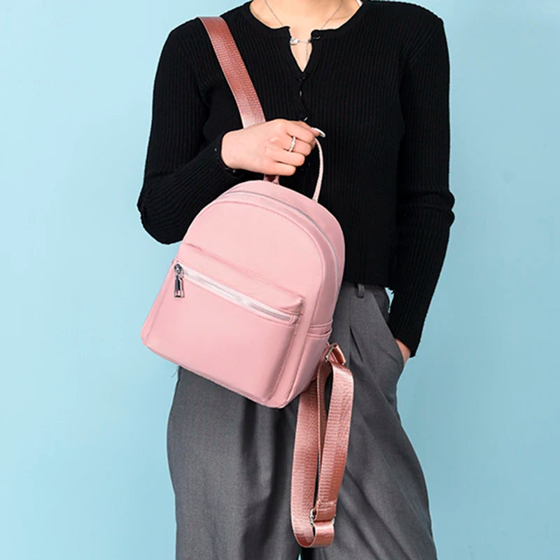 Waterproof Oxford Backpack For Women School Bags Female Solid Travel Small Bag