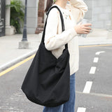 Waterproof Canvas Tote Shoulder Bag Solid Handbags Men Women Crossbody