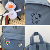 Waterproof Nylon Women Backpack Schoolbag Teenage Girls