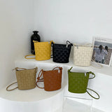 Weaving Lady Shoulder Messenger Cross Body Purses And Handbags