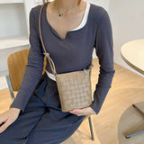 Weaving Lady Shoulder Messenger Cross Body Purses And Handbags