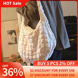 Winter Big Shoulder Bag Space Cotton Handbag Woman Casual Tote Down Diagonal