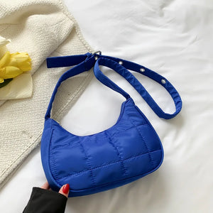 Winter Cotton Shoulder Bag Nylon Ladies Handbags Soft Underarm Crossbody Bags