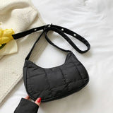 Winter Cotton Shoulder Bag Nylon Ladies Handbags Soft Underarm Crossbody Bags