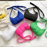 Winter Cotton Shoulder Bag Nylon Ladies Handbags Soft Underarm Crossbody Bags