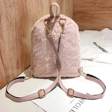 Winter Faux Fur Mini Backpack Rabbit Ear Women Travel Shoulder Bag