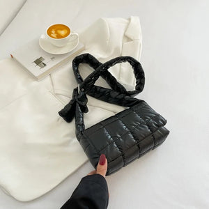 Winter Nylon Down Shoulder Bag Soft Handbag for Women
