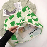 Winter Checker Print Shoulder Bags Large Capacity Tote Women's Purses