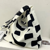Winter Checker Print Shoulder Bags Large Capacity Tote Women's Purses