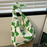Winter Checker Print Shoulder Bags Large Capacity Tote Women's Purses