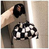 Winter Faux Fur Shoulder Bag Soft Plush Handbag