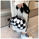 Winter Faux Fur Shoulder Bag Soft Plush Handbag