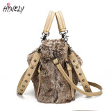 Winter Locomotive Bag Plush Warm Rabbit Fur Bag Plush Female Bag