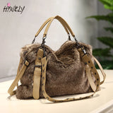 Winter Locomotive Bag Plush Warm Rabbit Fur Bag Plush Female Bag
