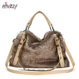 Winter Locomotive Bag Plush Warm Rabbit Fur Bag Plush Female Bag