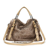 Winter Locomotive Bag Plush Warm Rabbit Fur Bag Plush Female Bag