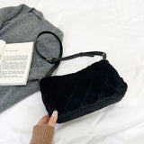 Winter Plush Crossbody Bag Soft Faux Fur Shoulder Handbag