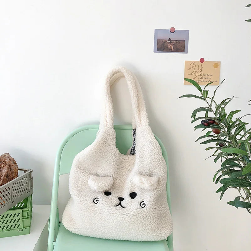 Winter Plush Lamb Hair Tote Bag