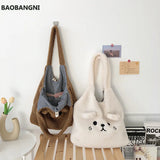 Winter Soft Plush Tote Bag Women Lamb Hair Shoulder Bag
