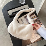 Winter Soft Plush Women Shoulder Bag Faux Fur Small Underarm Bag