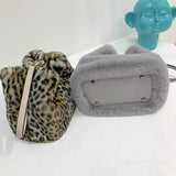 Winter Women Handbags Faux Mink Fur Plush Shoulder Bucket Bags