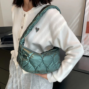 Winter Down Cotton Space Shoulder Bag for Women