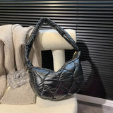 Winter Space Shoulder Bag Soft Down Cotton Underarm Bags For Women
