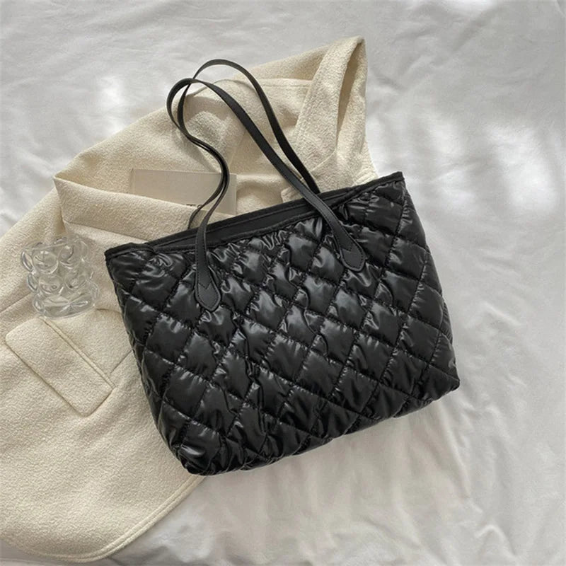 Winter Space Shoulder Bag Nylon Cotton Casual Tote Bags For Women